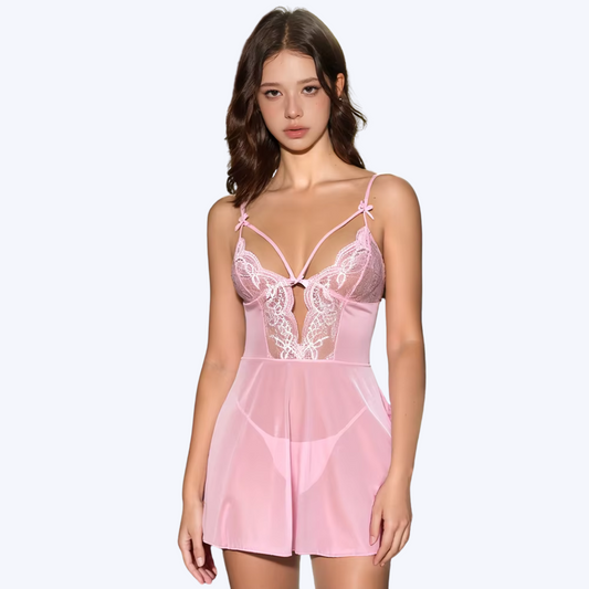 ENSEMBLE DE MINI CHEMISE DE NUIT TRANSPARENTE